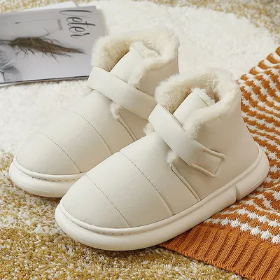 ShoesThick Soled Lovers' Indoor Bag Heel Velvet Home Moon Shoes
