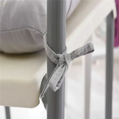 4 Pack Seat Pad Dining Room Garden Kitchen Chair Seat Cushions Tie On Plain UK