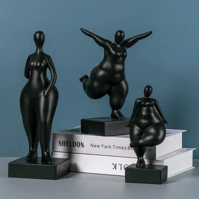 Modern Simple Fat Woman Abstract Figure Sculpture Home Living Room Hotel Window Crafts Furnishings