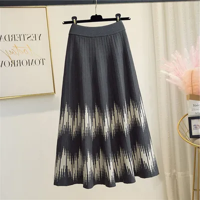 Women's Simple Splicing A-line Sweater Dress