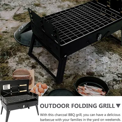 Portable Folding Charcoal BBQ Barbecue Camping Grill Travel Picnic Outdoor UK