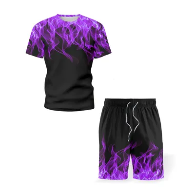 Men's summer short-sleeved T-shirt sports suit