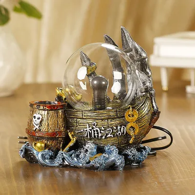 Creative Gift Retro Skull Hand Magic Ball Retro Tower Crafts Flash Static Induction Glass Ball
