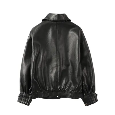 Lapel Lantern Sleeve Loose Biker Suit