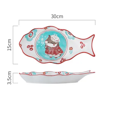 Home Large Nordic Steamed Fish Plate Microwave Available
