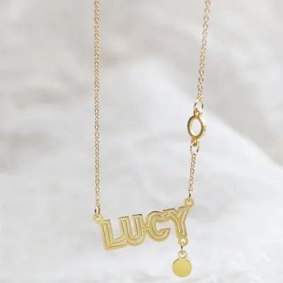 ذهبية 14 قيراط لا تتلاشى حروف LUCY في قلادة موضة شاملة