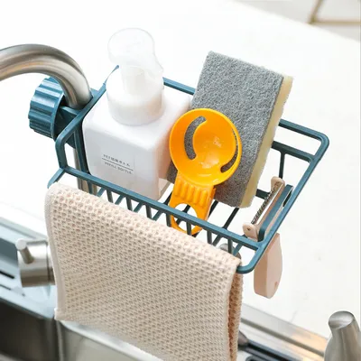 Kitchen Faucet Finishing Sponge Dishcloth Drain Rack