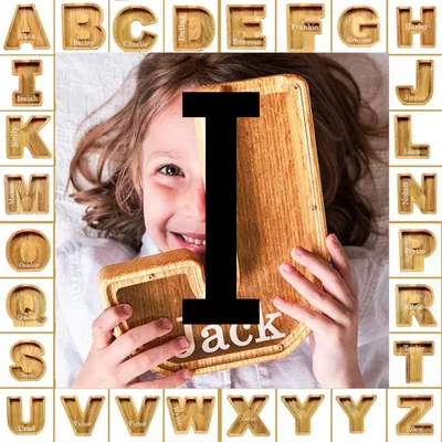 Wooden Piggy Bank Creative English Alphabet Piggy Bank Wooden Acrylic Crafts