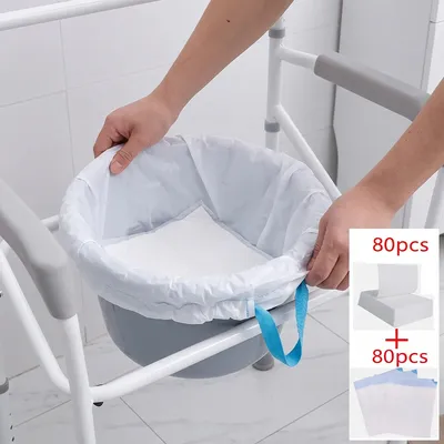 Pack Of 160 Commode Liners With Absorbent Pad Odorless Disposable Bags Universal