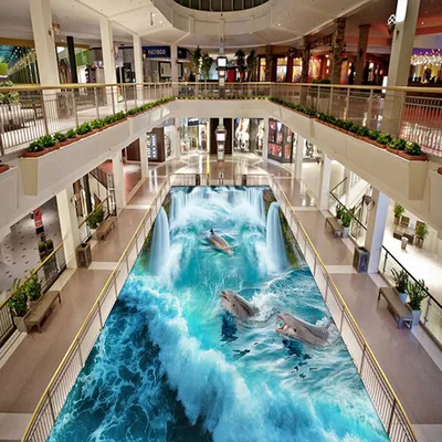 Floor Waterproof Marine Theme Simulation Bathroom Three-dimensional Floor Stickers
