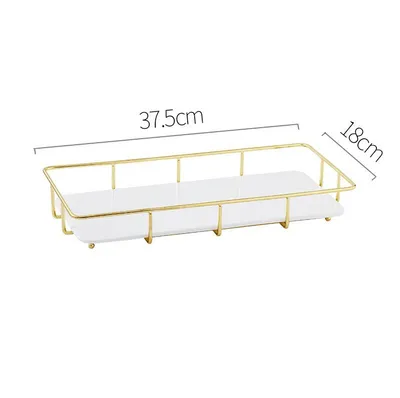 Golden Cake Stand Set, Three-layer Snack Stand, Ceramic High Plate