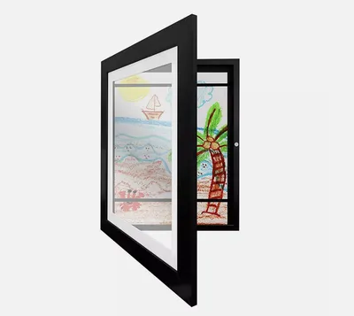 A4 Art Display Frame Kids Frames Photo Picture Crafts Drawing Storage Xmas Gifts-black