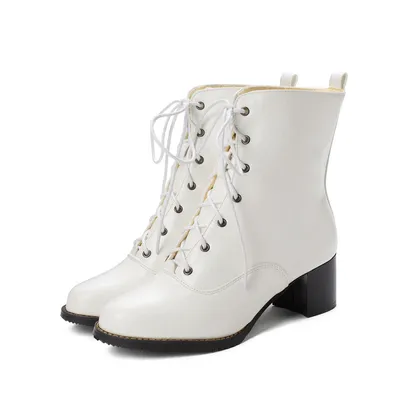Chunky heel mid-heel low Martin boots