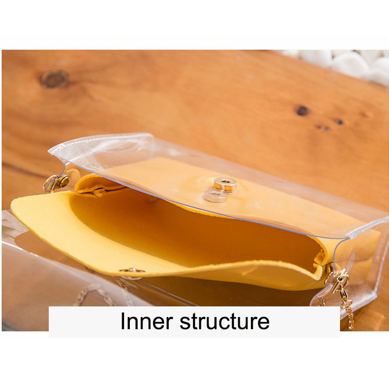 Ladies transparent one-shoulder diagonal bag