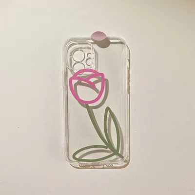 Simple Tulip Pattern Transparent Phone Case