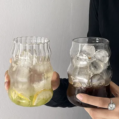 INS Wind Fat Dudu Glass Cup With Straw Large Capacity