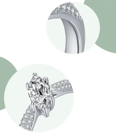 925 Sterling Silver Light Luxury Diamond Ring
