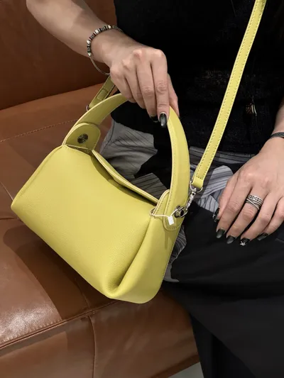 Genuine Leather Women's Bag, Top Layer Cowhide Handbag, Ear-hanging Series, Hand-carry Bag, Single Shoulder And Crossbody Eaves Bag