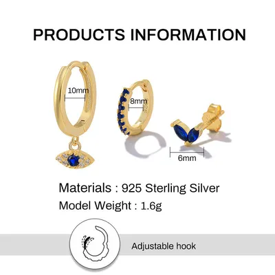 Women's Demon Eye Earring Combination Set