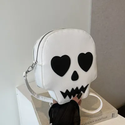 Cute Halloween Skull Small Shoulder Bags With Love Eyes Fashion Personality Crossbody Bag