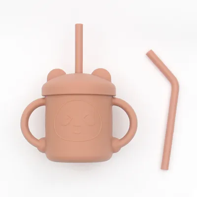 Tableware Infant Children's Silicone Learning Drink Straw Cup