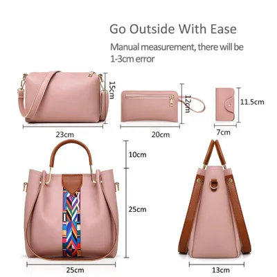 Women Handbags Shoulder Bags 4 Pcs Handbags For Ladies Top-Handles Crossbody Bags Purse Wallet