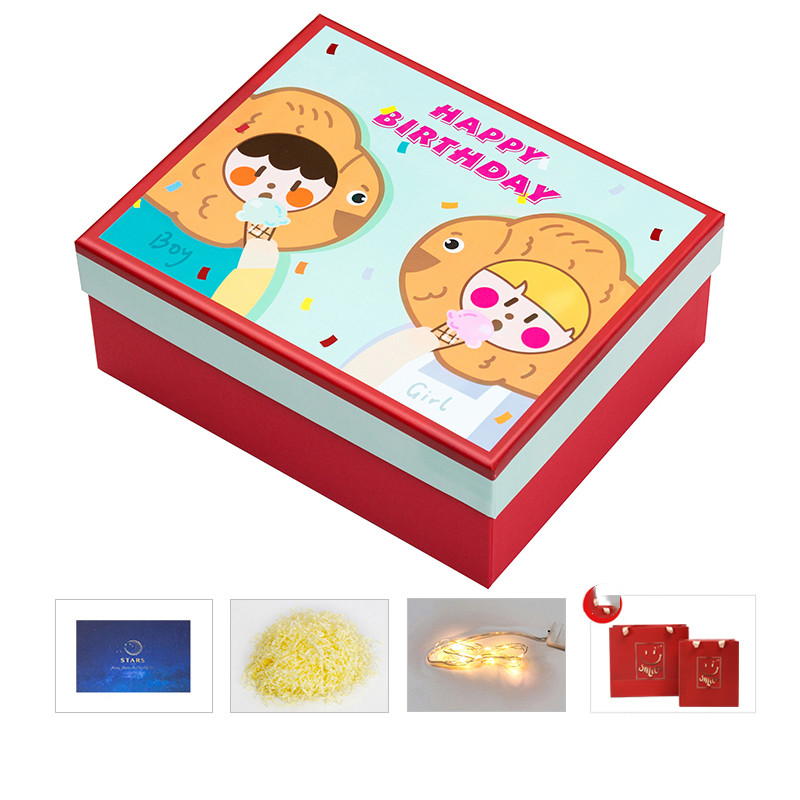 Cartoon large gift empty box packaging bag