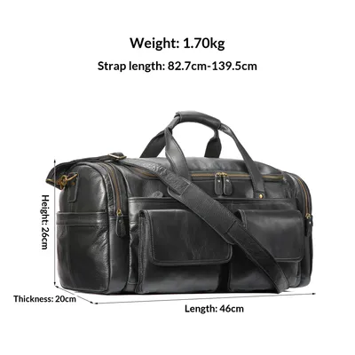 New Men's Genuine Leather Travel Bag, First-Layer Cowhide, Large Capacity Men's Handbag, Casual Travel And Business Trip Luggage Bag