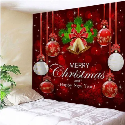 European and American polyester Christmas wall blanket