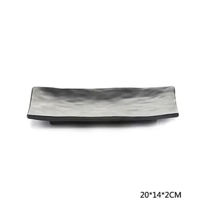 Flat rectangular sushi plate