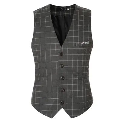 Korean Men's Formal Suit V-necked Vest