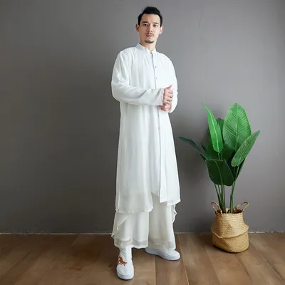 Chiffon Costume Male Boy In Robe And Mandarin Jacket