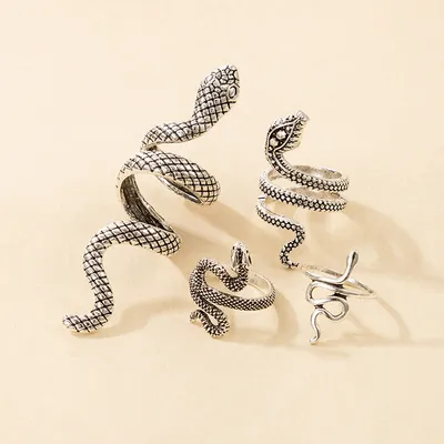 Long Cool Handsome Men's Snake Print Ring