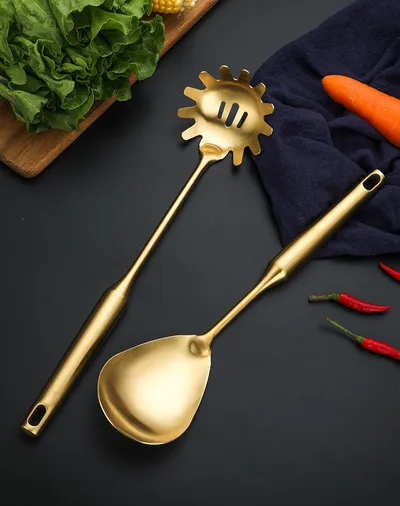 Stainless Steel Cooking Spoon Kitchenware Gift Set Custom Gilded