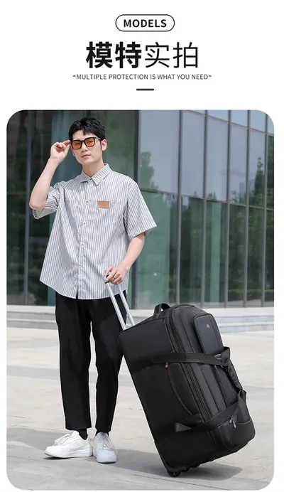 Women Travel Suitcase Trolley Bags Wheeled Bag Oxford Waterproof Rolling Luggage Travel Handbag