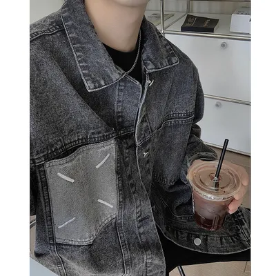 Men's Washable Contrasting Casual Denim Jacket