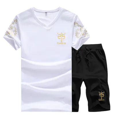Short-Sleeved T-Shirt Shorts Casual Running Fitness Sports Suit