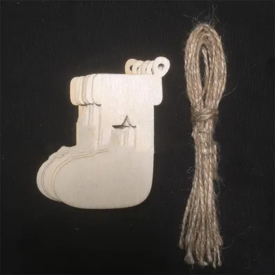 Wooden Craft Christmas Gift Tree Heart-shaped Bell Decoration Pendant
