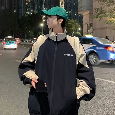 Autumn New Men's Color Matching Workwear Jacket