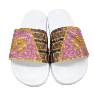 Daily Outer Wear Sandals Fashion Color Diamond Dollar Shoes Bag Women's Slippers