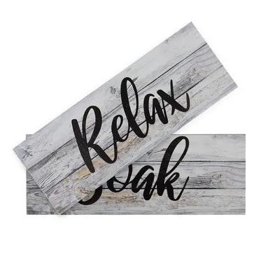 Retro Rustic Bathroom Wood Sign 3 Piece Craft Set