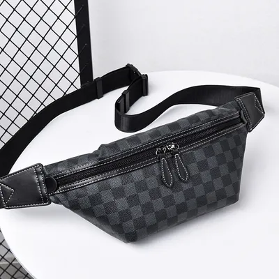 New Men's Plaid Wind Chest Bag Shoulder Messenger Waist Bag