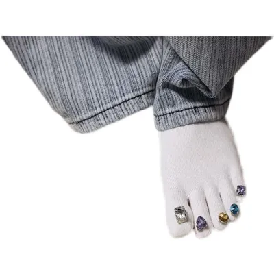 Women's Creative Diamond Nail Enhancement Socks