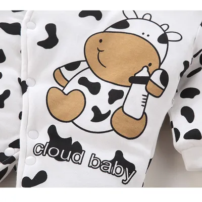 Baby cow one-piece cotton coat