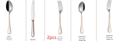 Knife Fork And Spoon Hotel Restaurant Western Tableware Household Light Luxury Tableware Set