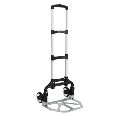 Portable Foldable Telescopic Trolley, Driver's Cart, Luggage Cart, Black