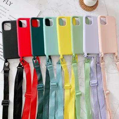 Crossbody Lanyard Liquid Silicone Phone Case