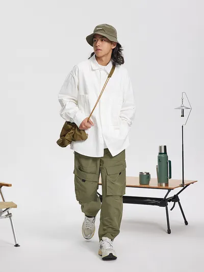 Men's And Women's Fashionable Simple Washed Long-sleeved Shirt Jacket