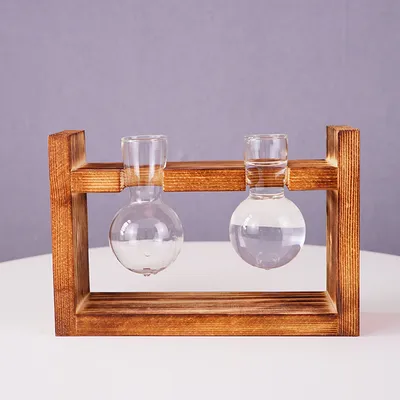 Simple wooden desktop round ball container