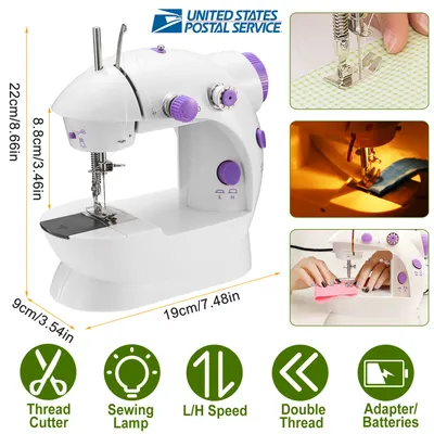1Pc Electric Sewing Machine For Mothers' Day Gift Portable 2 Speed Overlock Foot With Foot Pedal LED Light